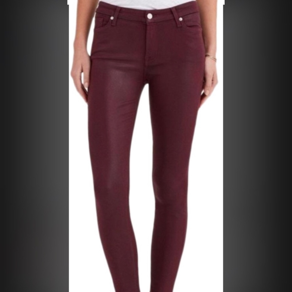 7 for All Mankind Wine Red Velvet like Pant Size 25